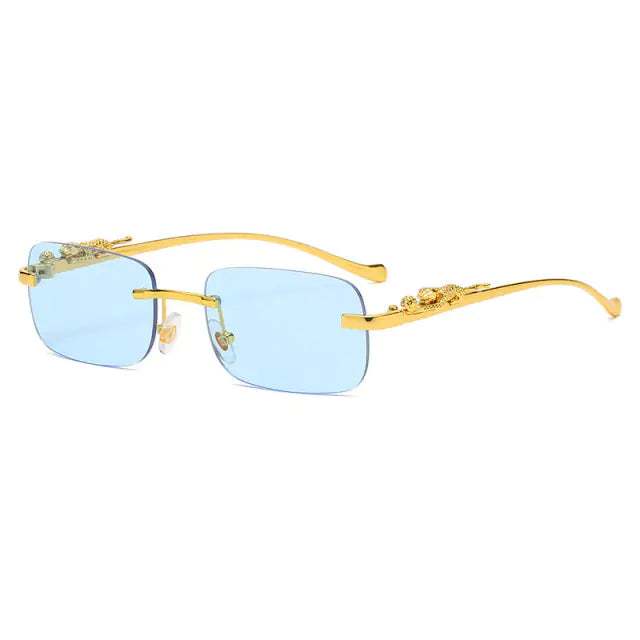 Leopard Luxe Rimless Square Shades