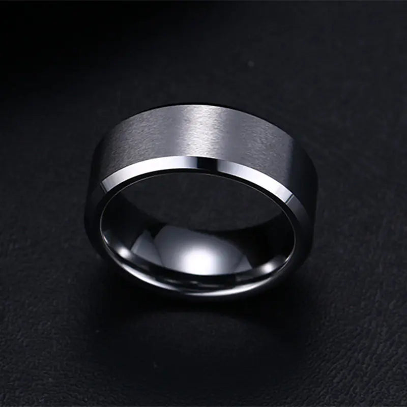 Noir Elegance Stainless Steel Ring