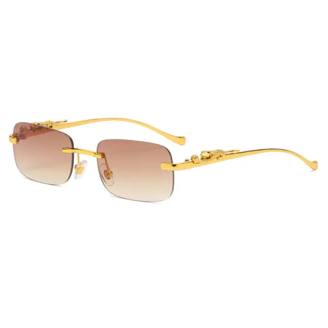 Leopard Luxe Rimless Square Shades