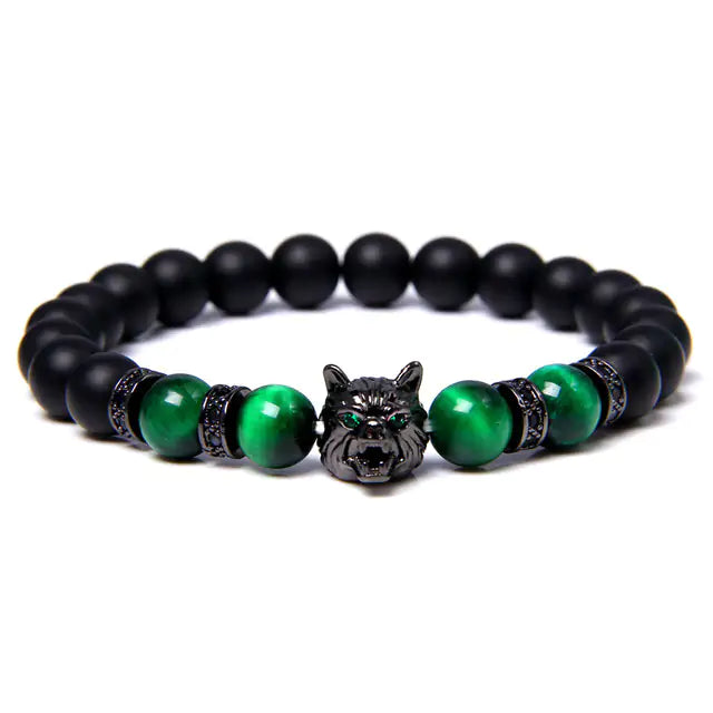 Wild Spirit Wolf Bead Bracelet