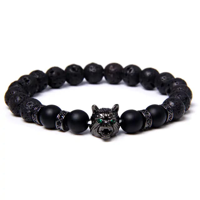 Wild Spirit Wolf Bead Bracelet