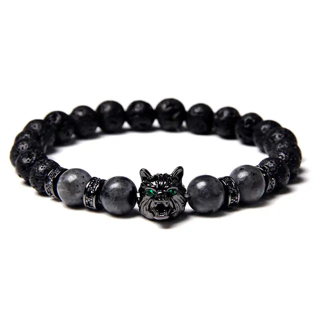 Wild Spirit Wolf Bead Bracelet