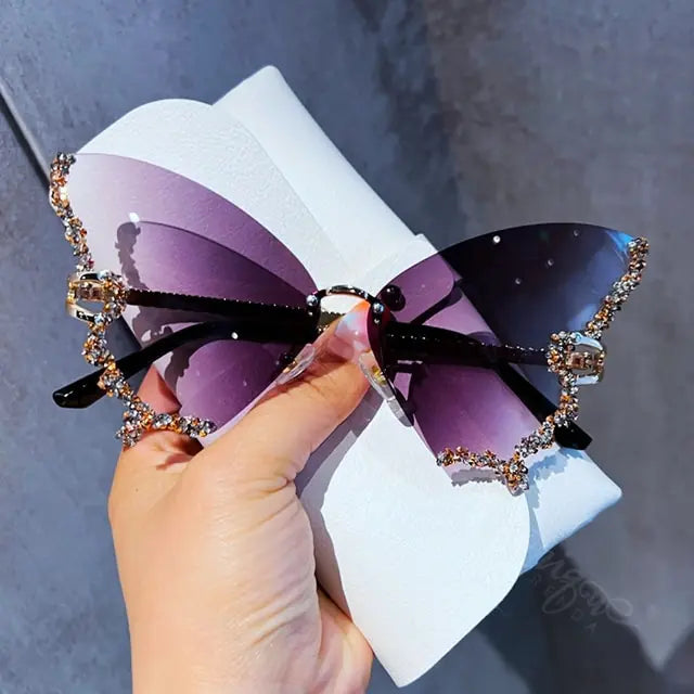 GlamFlutter Diamond Detail Sunglasses