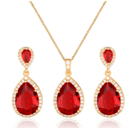 Crimson Elegance Zircon Set