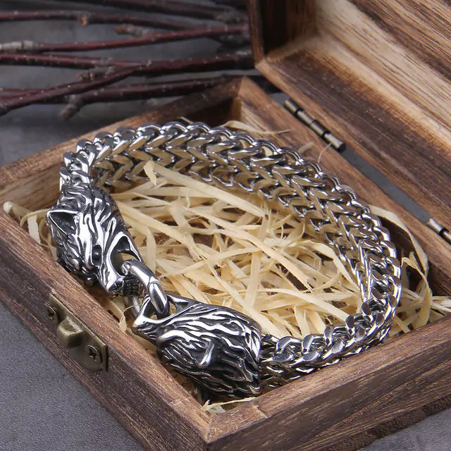 Nordic Wolf Mesh Bracelet