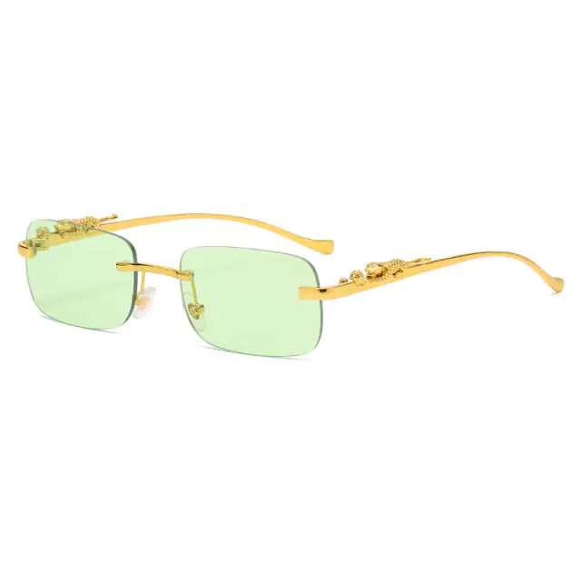 Leopard Luxe Rimless Square Shades