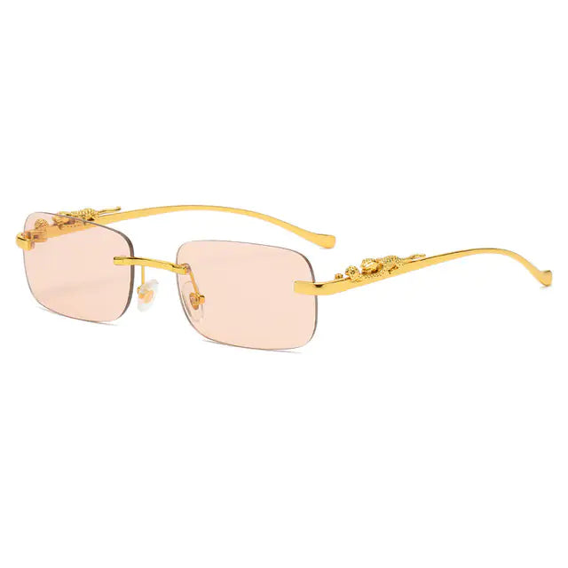 Leopard Luxe Rimless Square Shades