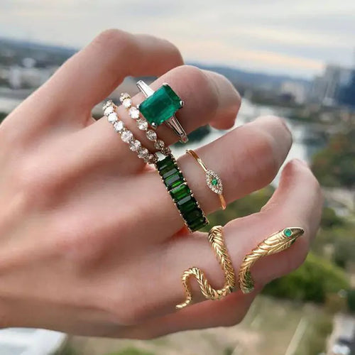 Load image into Gallery viewer, Emerald Envy Vintage Ring Collection
