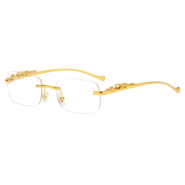 Leopard Luxe Rimless Square Shades