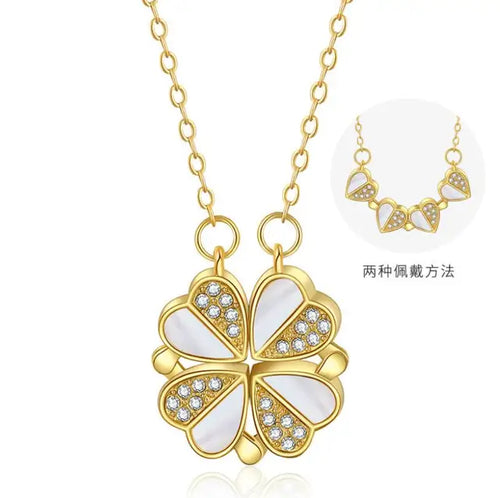 Load image into Gallery viewer, LuxeLuck Clover Heart Pendant
