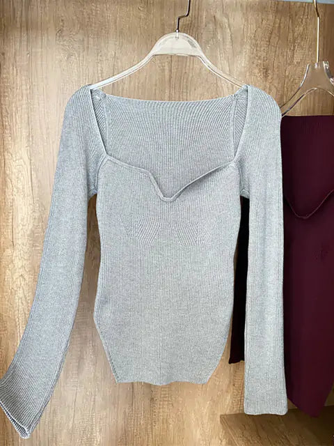 Load image into Gallery viewer, CozyChic Square-Collar Knit Sweater
