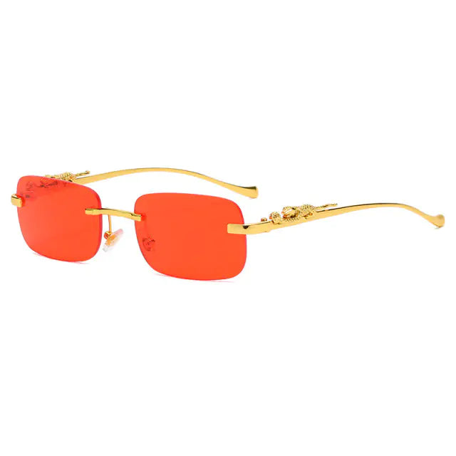 Leopard Luxe Rimless Square Shades