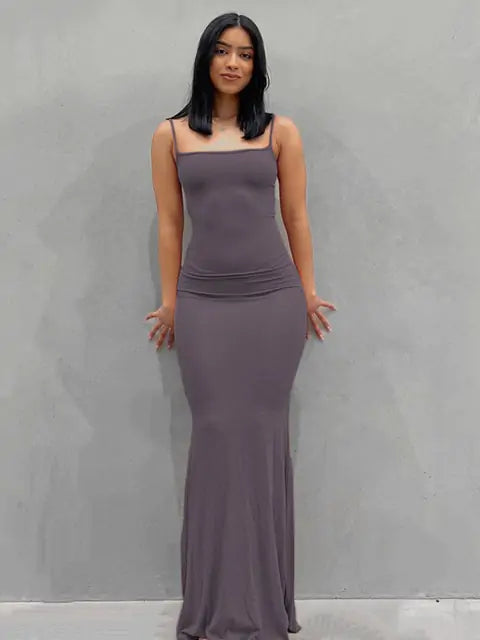 Load image into Gallery viewer, Breeze Elegance Backless Maxi Dress
