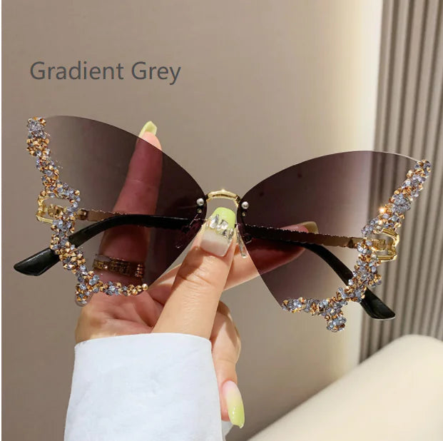 GlamFlutter Diamond Detail Sunglasses