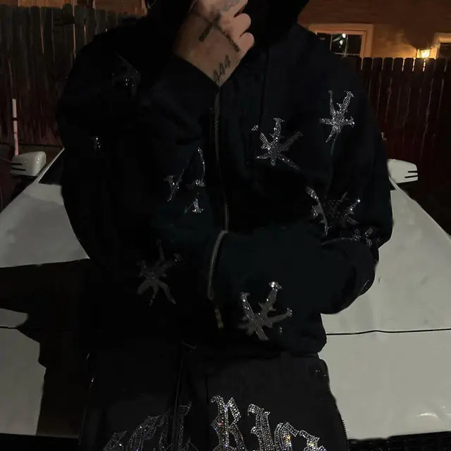 Cryptic Jewel Skeleton Zip Hoodie