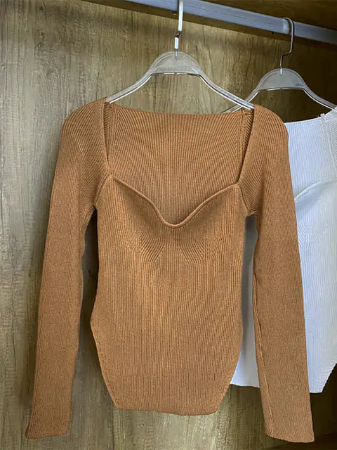 Load image into Gallery viewer, CozyChic Square-Collar Knit Sweater
