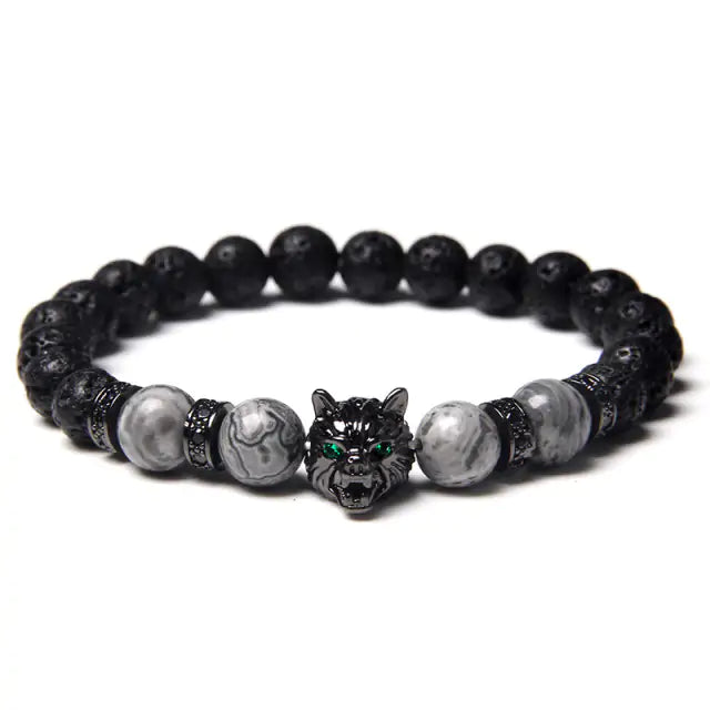 Wild Spirit Wolf Bead Bracelet