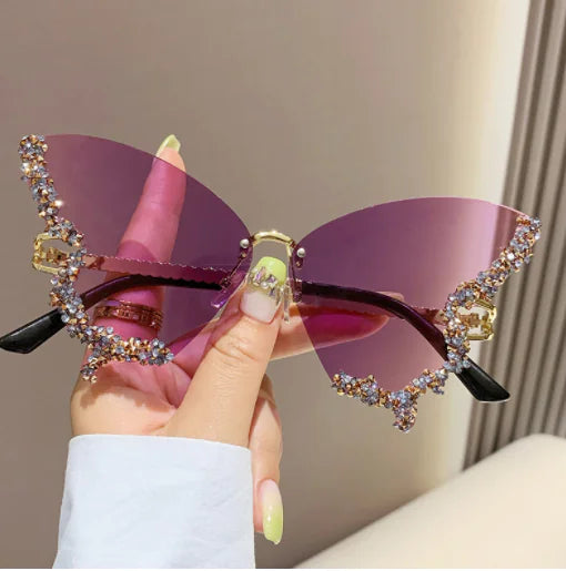 GlamFlutter Diamond Detail Sunglasses