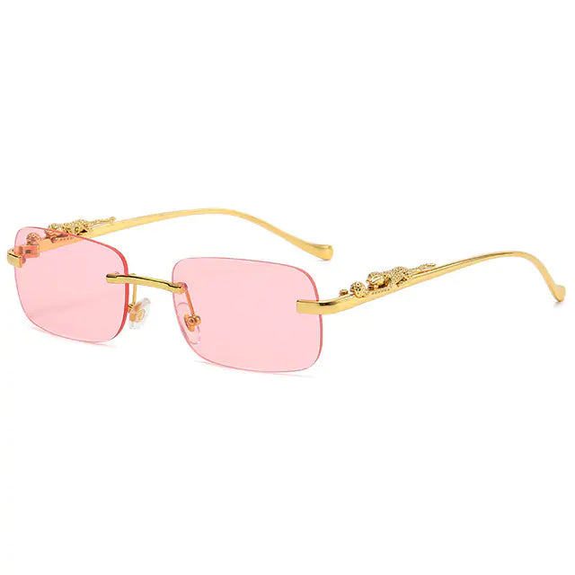 Leopard Luxe Rimless Square Shades