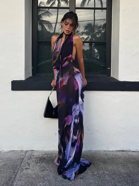 Load image into Gallery viewer, Eclipse Elegance Halter Maxi Dress
