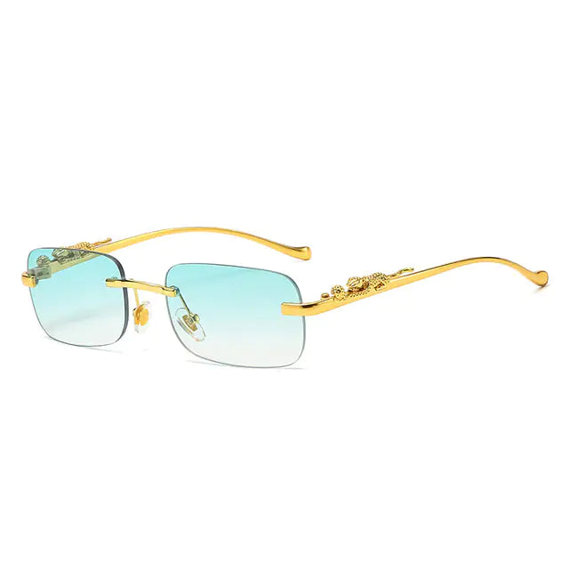 Leopard Luxe Rimless Square Shades