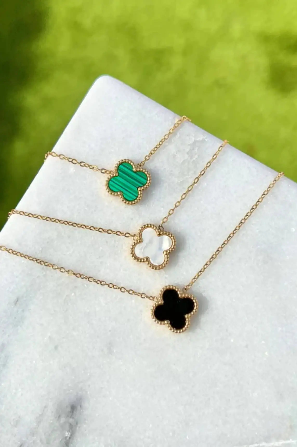 Elegant Bloom Clover Charm Necklace