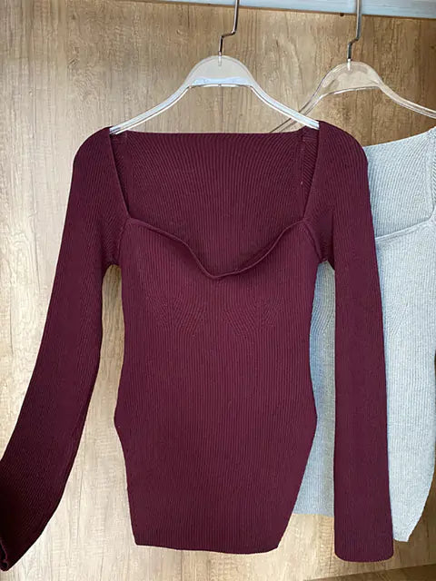 Load image into Gallery viewer, CozyChic Square-Collar Knit Sweater
