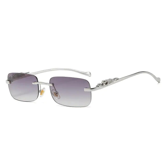 Leopard Luxe Rimless Square Shades