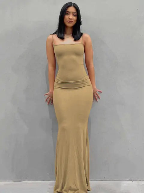 Load image into Gallery viewer, Breeze Elegance Backless Maxi Dress
