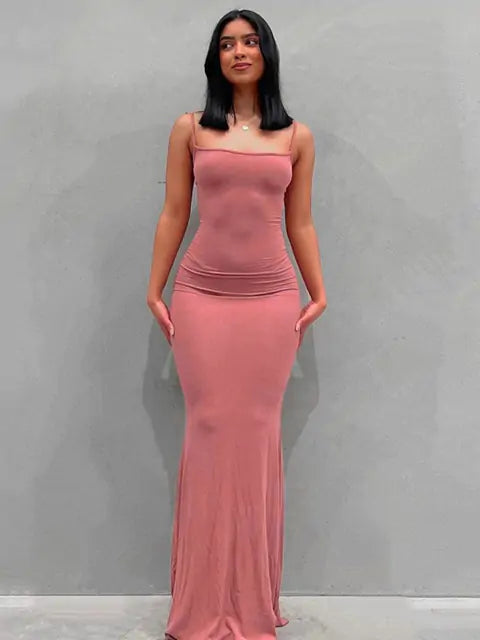 Load image into Gallery viewer, Breeze Elegance Backless Maxi Dress
