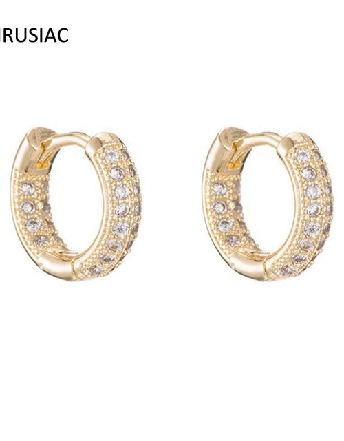 Load image into Gallery viewer, Luxe Radiance Zircon Circle Earrings
