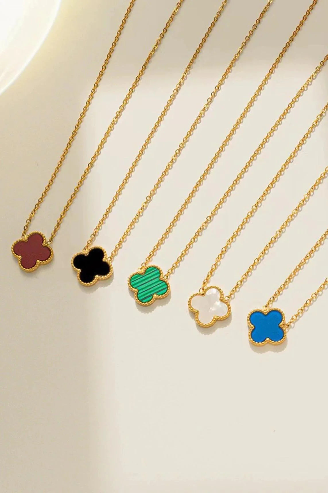 Elegant Bloom Clover Charm Necklace