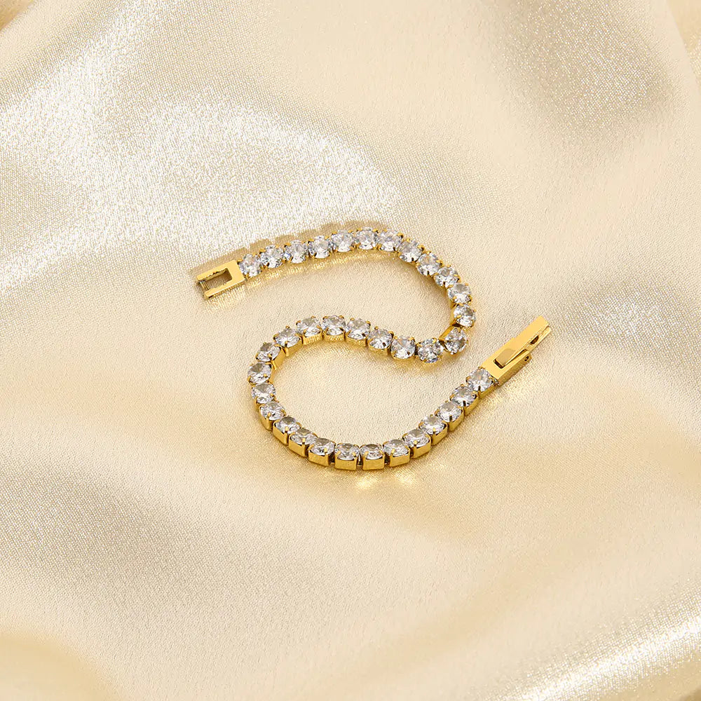 Golden Gleam Zircon Bracelet