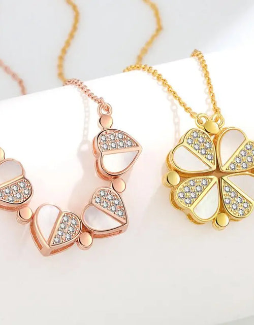 Load image into Gallery viewer, LuxeLuck Clover Heart Pendant
