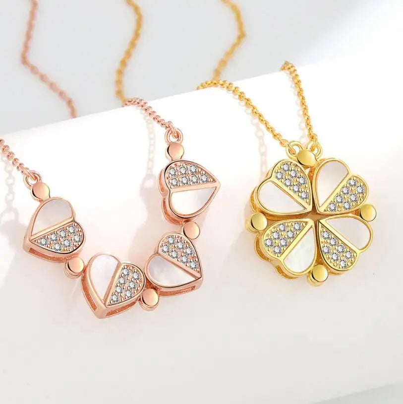 LuxeLuck Clover Heart Pendant