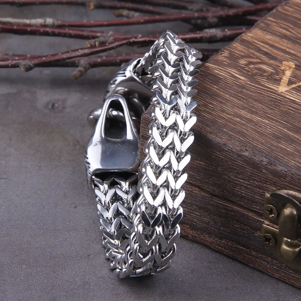 Nordic Wolf Mesh Bracelet