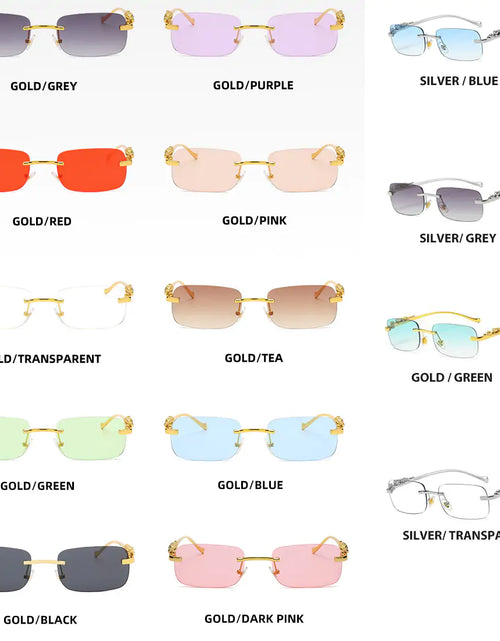 Load image into Gallery viewer, Leopard Luxe Rimless Square Shades
