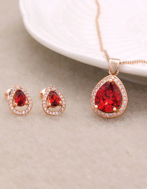 Load image into Gallery viewer, Crimson Elegance Zircon Set
