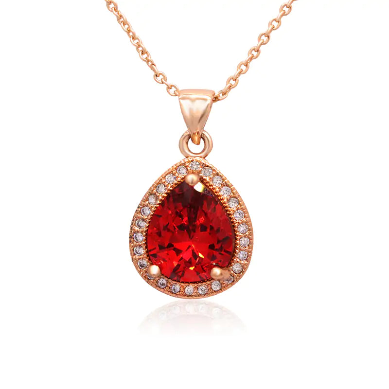 Crimson Elegance Zircon Set