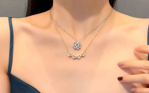 Load image into Gallery viewer, LuxeLuck Clover Heart Pendant
