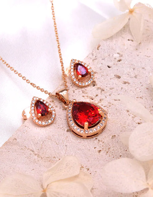 Load image into Gallery viewer, Crimson Elegance Zircon Set
