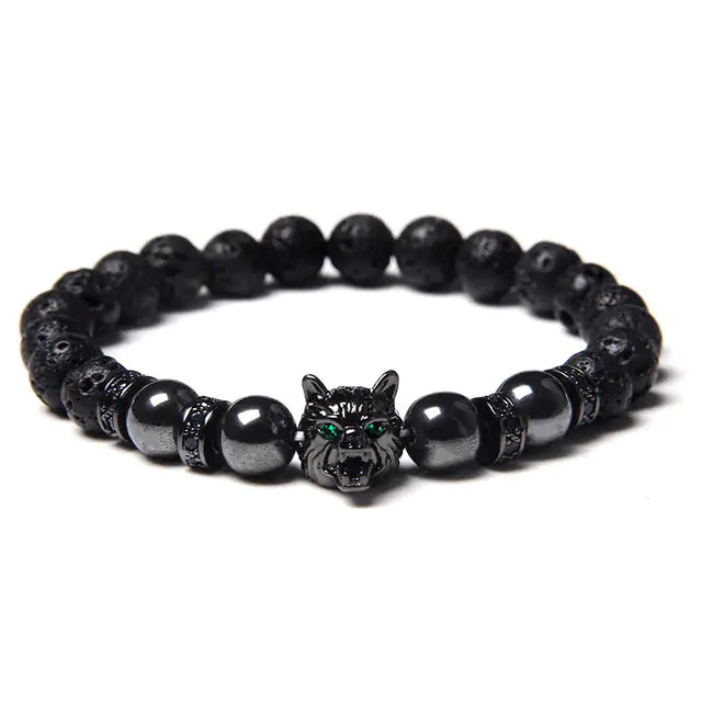 Wild Spirit Wolf Bead Bracelet