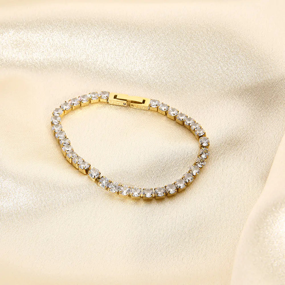 Golden Gleam Zircon Bracelet