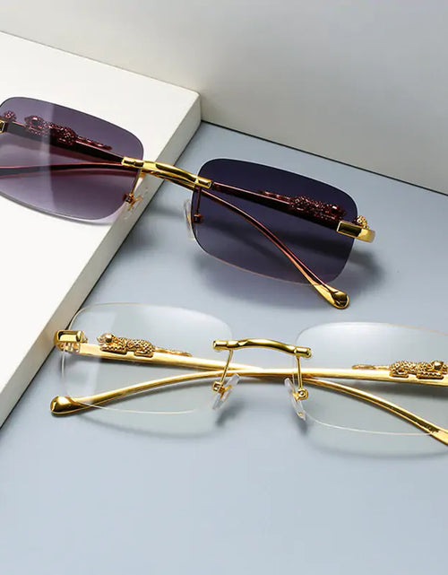 Load image into Gallery viewer, Leopard Luxe Rimless Square Shades
