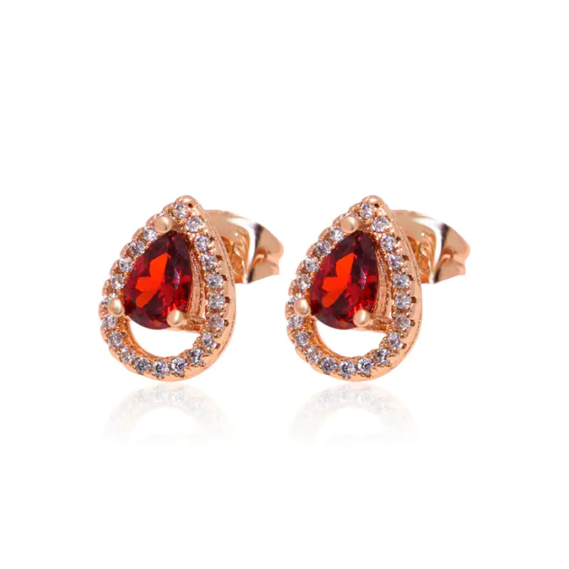 Crimson Elegance Zircon Set