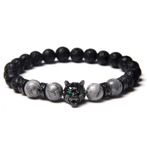 Load image into Gallery viewer, Wild Spirit Wolf Bead Bracelet
