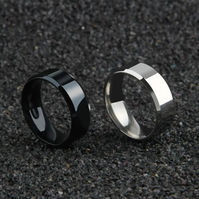 Noir Elegance Stainless Steel Ring