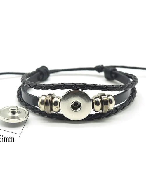 Load image into Gallery viewer, Mystic Wolf Moon Leather Bracelet
