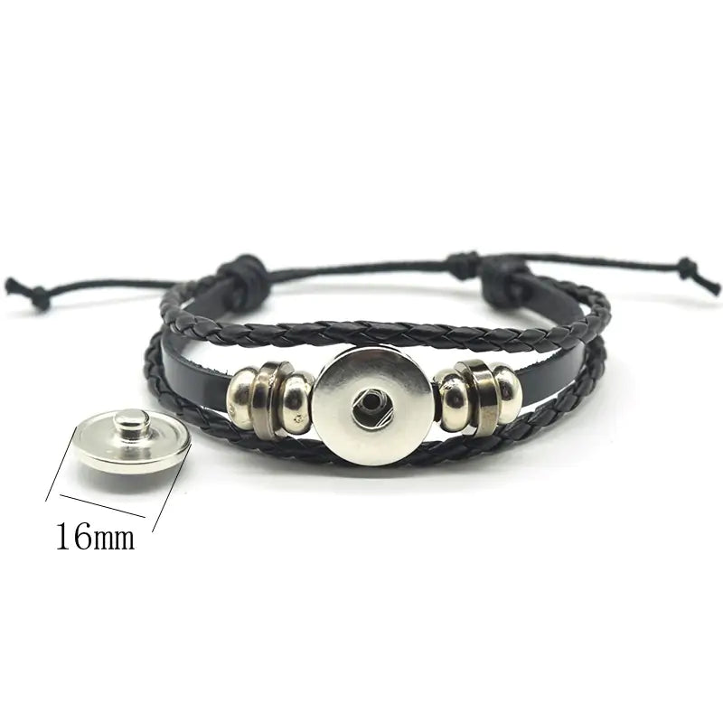 Mystic Wolf Moon Leather Bracelet