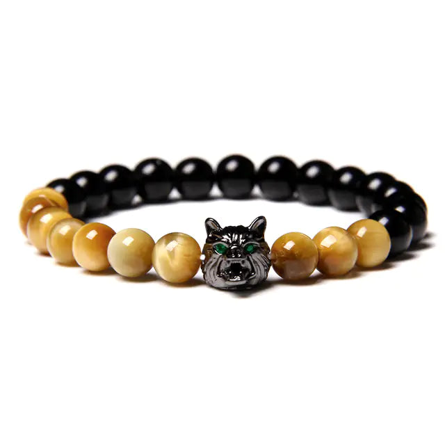 Wild Spirit Wolf Bead Bracelet